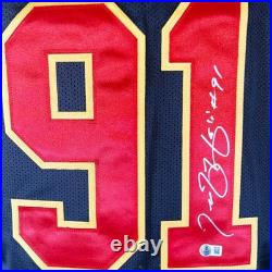 Tamba Hali Signed Kansas City Black Football Jersey (Beckett)