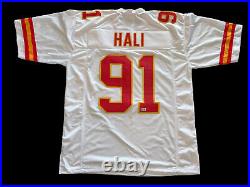 Tamba Hali Signed Kansas City Chiefs White Jersey NFL Pro Bowl Bas 2
