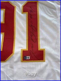 Tamba Hali Signed Kansas City Chiefs White Jersey NFL Pro Bowl Bas 2
