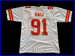 Tamba Hali Signed Kansas City Chiefs White Jersey NFL Pro Bowl Bas 5
