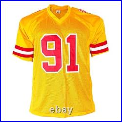 Tamba Hali Signed Kansas City Yellow Football Jersey (Beckett)