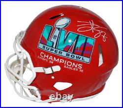 Tavis Kelce Signed Kansas City Chiefs SB 57 Authentic Spd Helmet BAS 40391