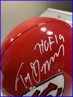 Tony Gonzalez Signed Full Size Helmet. Kansas City Chiefs. HOF'17 Inscription