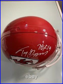 Tony Gonzalez Signed Full Size Helmet. Kansas City Chiefs. HOF'17 Inscription