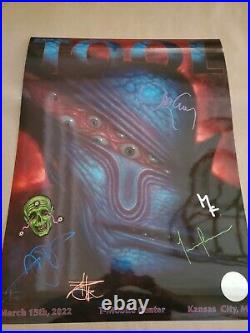 Tool Kansas City KC Poster BAND SIGNED T-Mobile Center 2022 Chet Zar Doodle