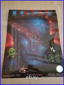 Tool Kansas City KC Poster BAND SIGNED T-Mobile Center 2022 Chet Zar Doodle