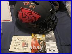 Travice Kelce Signed NFL Kansas City Chiefs Authentic Helmet With Picture