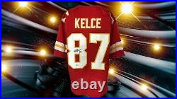 Travis Kelce Autographed Custom Kansas City Chiefs Jersey Beckett Authenticated