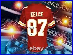 Travis Kelce Autographed Custom Kansas City Chiefs Jersey Coa Beckett