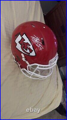 Travis Kelce Autographed Kansas City Chiefs Authentic Speed Helmet Fanatics