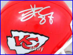 Travis Kelce Autographed Kansas City Chiefs Mini Helmet Beckett W Silver