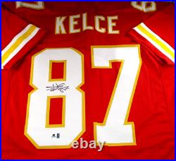 Travis Kelce / Autographed Kansas City Chiefs Red Custom Football Jersey / COA