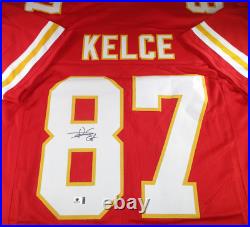 Travis Kelce / Autographed Kansas City Chiefs Red Custom Football Jersey / COA