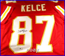 Travis Kelce / Autographed Kansas City Chiefs Red Custom Football Jersey / COA