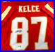 Travis Kelce / Autographed Kansas City Chiefs Red Custom Football Jersey / COA