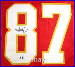 Travis Kelce / Autographed Kansas City Chiefs Red Custom Football Jersey / COA