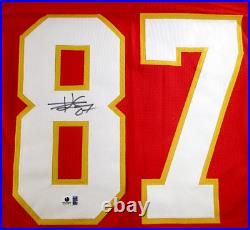 Travis Kelce / Autographed Kansas City Chiefs Red Custom Football Jersey / COA