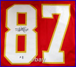 Travis Kelce / Autographed Kansas City Chiefs Red Custom Football Jersey / COA