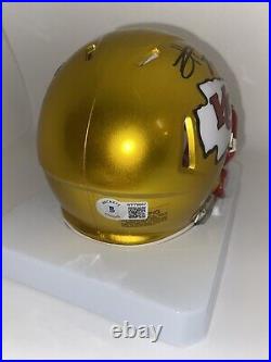 Travis Kelce Autographed Kansas City Chiefs Riddell Flash Mini Helmet BAS W