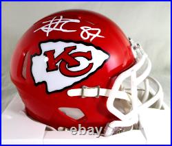 Travis Kelce / Autographed Kansas City Chiefs Riddell Speed Mini Helmet / COA