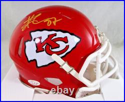 Travis Kelce / Autographed Kansas City Chiefs Riddell Speed Mini Helmet / COA