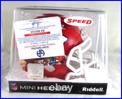 Travis Kelce / Autographed Kansas City Chiefs Riddell Speed Mini Helmet / COA