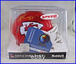 Travis Kelce / Autographed Kansas City Chiefs Riddell Speed Mini Helmet / COA