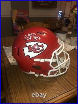 Travis Kelce Autographed Kansas City Chiefs Signed FS Rep Speed Helmet RTK COA
