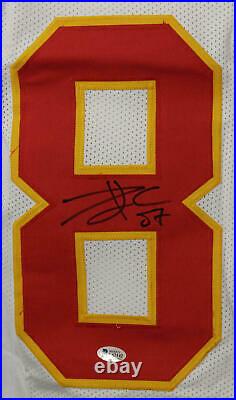 Travis Kelce Autographed Kansas City Chiefs Size XL White Jersey BAS 22490