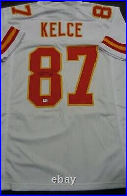 Travis Kelce Autographed Kansas City Chiefs Size XL White Jersey W COA