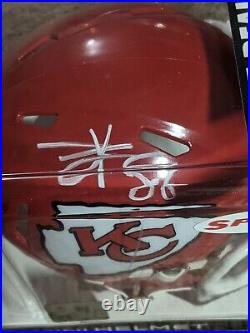 Travis Kelce Autographed Kansas City Chiefs Speed Signed Mini Helmet Beckett