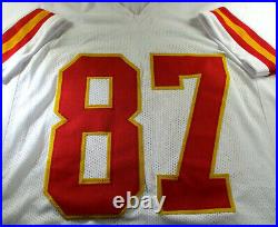 Travis Kelce / Autographed Kansas City Chiefs White Custom Football Jersey / Coa