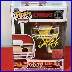 Travis Kelce Autographed Kansas City Signed Funko Pop #298 withCOA