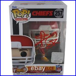 Travis Kelce Autographed/Signed Kansas City Chiefs Funko Pop! #257 Beckett 49092