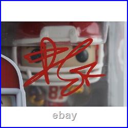 Travis Kelce Autographed/Signed Kansas City Chiefs Funko Pop! #257 Beckett 49092