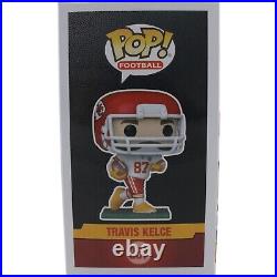 Travis Kelce Autographed/Signed Kansas City Chiefs Funko Pop! #257 Beckett 49092