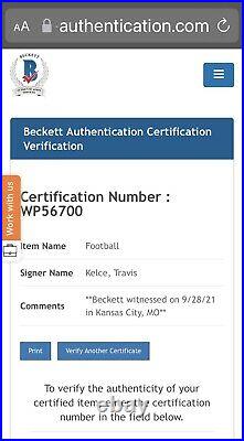 Travis Kelce Kansas City Chiefs 2020 AFC Championship Signed Football Beckett