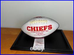 Travis Kelce Kansas City Chiefs Autograph Signed White Logo Football Witness Coa