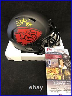 Travis Kelce Kansas City Chiefs Autographed Signed Eclipse Mini Helmet BAS