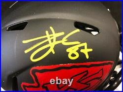 Travis Kelce Kansas City Chiefs Autographed Signed Eclipse Mini Helmet BAS