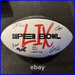 Travis Kelce? Kansas City Chiefs MULTI Signed Super Bowl 59 Ball-Carson Wentz