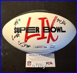 Travis Kelce Kansas City Chiefs MULTI Signed Super Bowl 59 Ball Carson Wentz