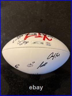 Travis Kelce Kansas City Chiefs MULTI Signed Super Bowl 59 Ball Carson Wentz
