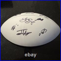 Travis Kelce? Kansas City Chiefs MULTI Signed Super Bowl 59 Ball-Carson Wentz