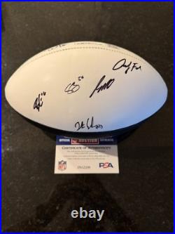 Travis Kelce Kansas City Chiefs MULTI Signed Super Bowl 59 Ball Carson Wentz