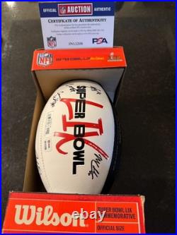 Travis Kelce Kansas City Chiefs MULTI Signed Super Bowl 59 Ball Carson Wentz