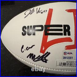 Travis Kelce? Kansas City Chiefs MULTI Signed Super Bowl 59 Ball-Carson Wentz