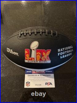 Travis Kelce Kansas City Chiefs MULTI Signed Super Bowl 59 Ball Carson Wentz
