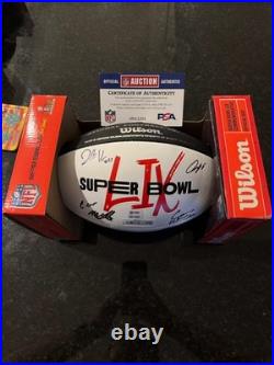Travis Kelce? Kansas City Chiefs MULTI Signed Super Bowl 59 Ball-Carson Wentz
