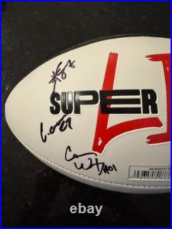 Travis Kelce Kansas City Chiefs MULTI Signed Super Bowl 59 Ball Carson Wentz